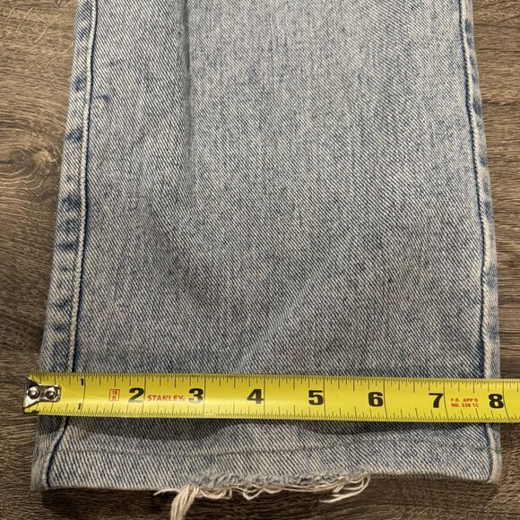 Vintage Guess Jeans Mens 36x28 Blue Denim 90s Made in USA Straight Zip Up Pants - Picture 8 of 11